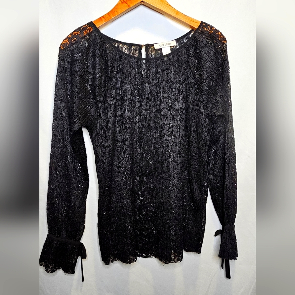 Black Lace Flowy Vampy Top